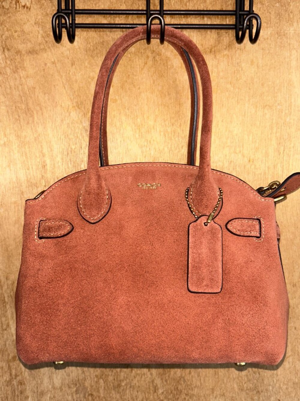 Coach Empire 21 Suede Carryall bag top handle convertible crossbody